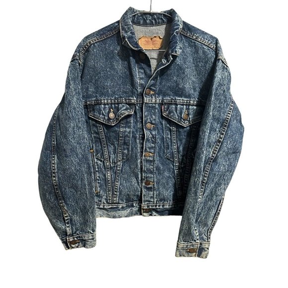 Vintage 90's Made in USA Levis Acid Wash Denim Jacket 57514-1109 Womens Large - Picture 1 of 6